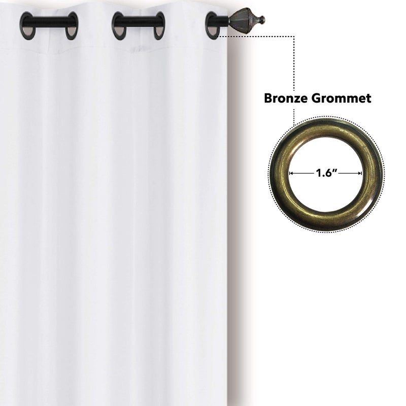 Home Collection 2 Panels 100% Blackout Curtain Set Solid Color with Rod Pocket Grommet Drapes for Kitchen, Dinning Room, Bathroom, Bedroom,Living Room Window New (74” Wide X 83” Long, White) - Image 3
